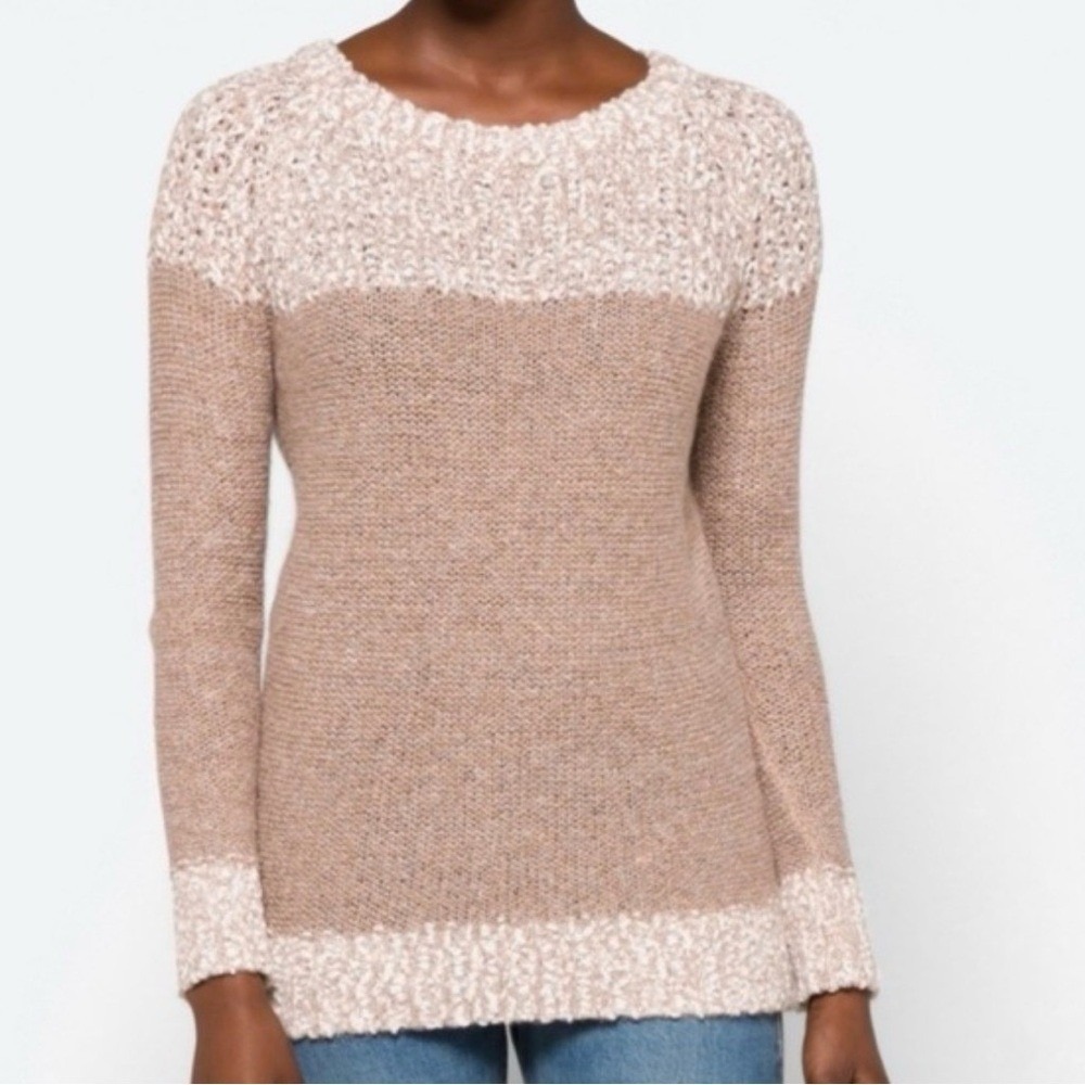 Fate Clairina Textured Knit Pullover Sweater XL Cozy Cabincore Minimalist Modern